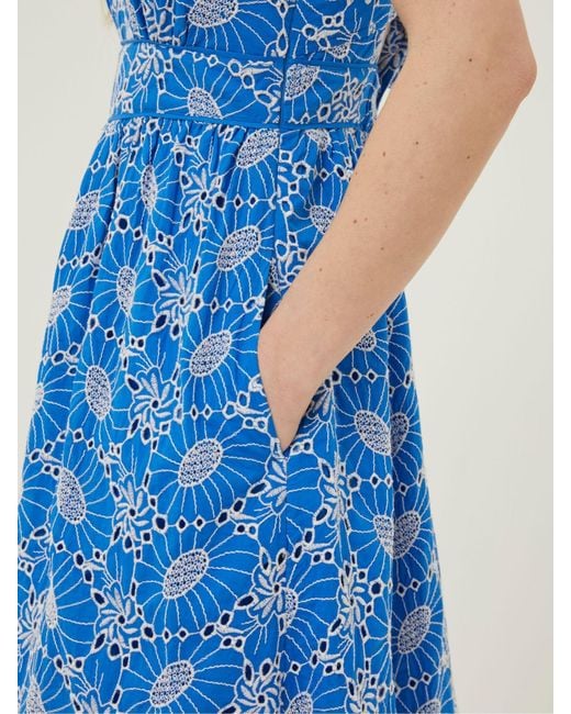 FatFace Blue Fatface Jayden Broderie Midi Dress