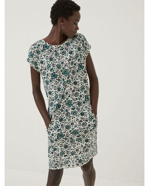 FatFace Natural Fatface Iris Sketched Jersey Dress