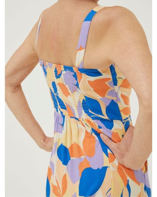 FatFace Blue Fatface Corey Stencil Floral Midi Dress