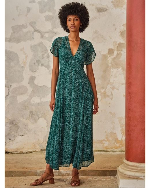 FatFace Green Fatface V & A Fatface Maisie Petite Maxi Dresses
