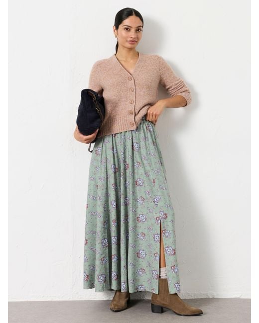 FatFace Gray Fatface Arla Midi Skirt