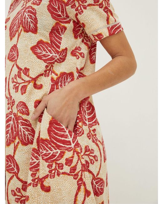 FatFace White Fatface Simone Vine Jersey Dress