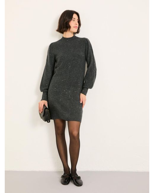 FatFace Gray Fatface Regular Sparkle Knit Mini Dress