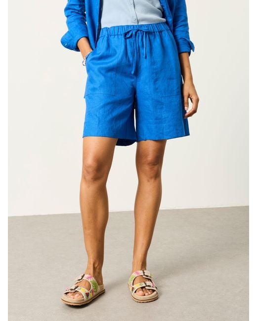 FatFace Blue Fatface Amberly 100% Linen Shorts