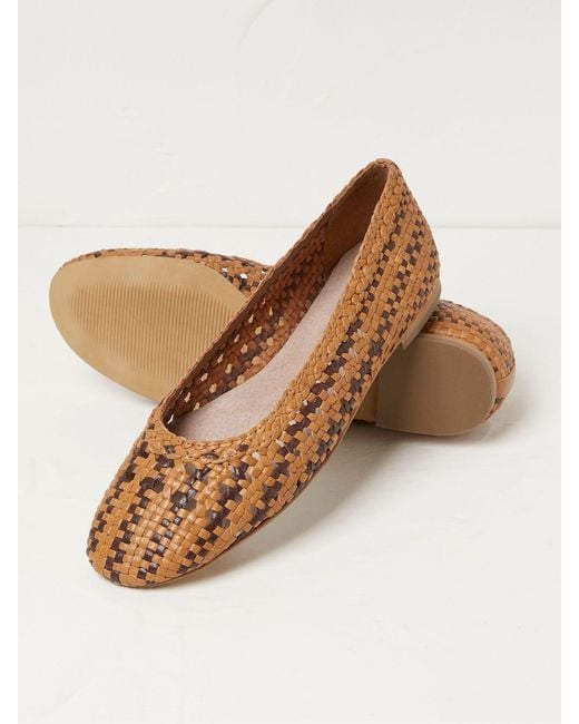 FatFace Brown Fatface Felicity Woven Ballerina Shoes