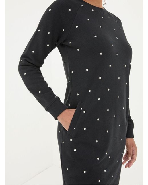 FatFace Black Fatface Georgia Embroidered Sweat Dress
