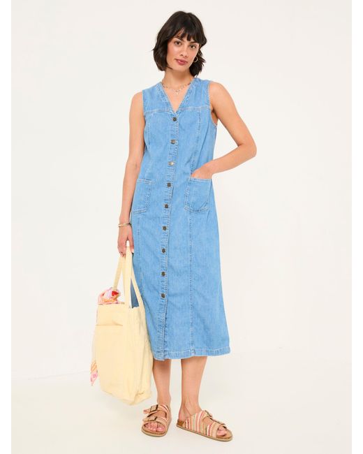 FatFace Blue Fatface Denim 100% Cotton Shift Dress