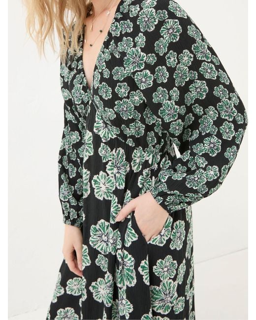 FatFace Green Fatface Noelle Spaced Floral Midi Dress