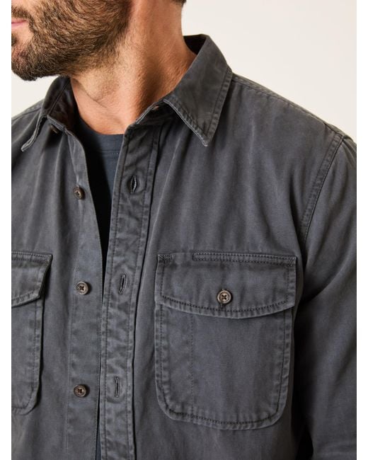 FatFace Gray Fatface Filey Long Sleeve Plain Shirt for men