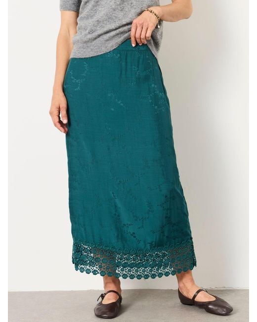 FatFace Green Fatface Sophie Regular Jacquard Midaxi Skirt
