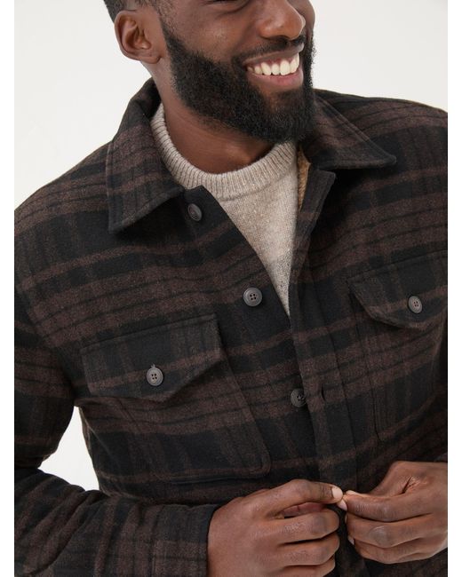 FatFace Gray Fatface Fjord Check Overshirt for men