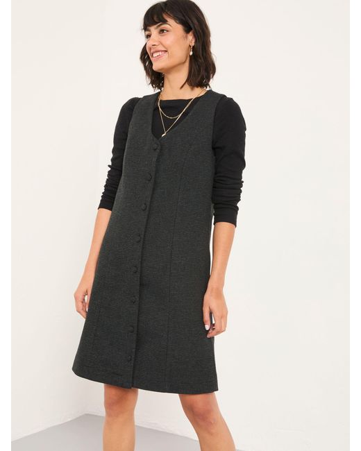 FatFace Black Fatface Binny Petite Tweed Pinny Mini Dress