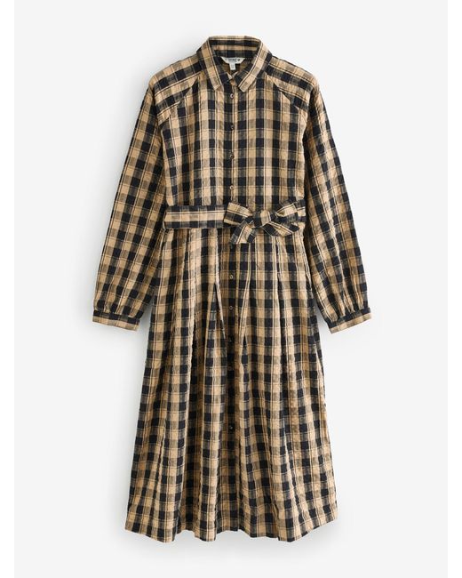 FatFace Black Fatface Ally Petite Check Shirt Dress