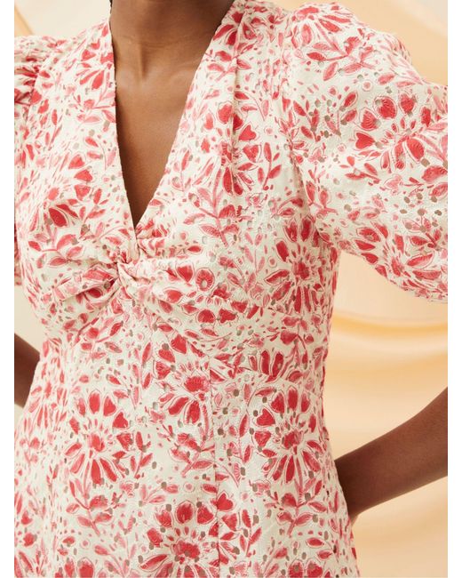 FatFace Natural Fatface Tulip Floral Tile Dress