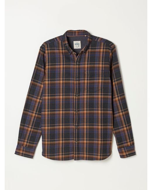 FatFace Natural Fatface Selson Long Sleeve Check Shirt for men