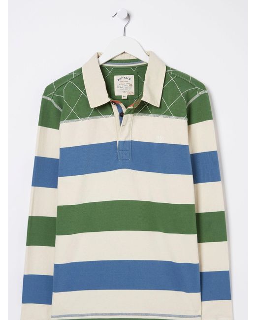 FatFace Gray Fatface Block Stripe Rugby Shirt for men
