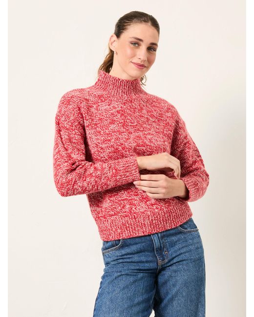 FatFace Red Fatface Casey Twist Knitted High Neck Jumper