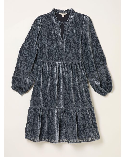 FatFace Blue Fatface Riley Regular Devore Mini Dress