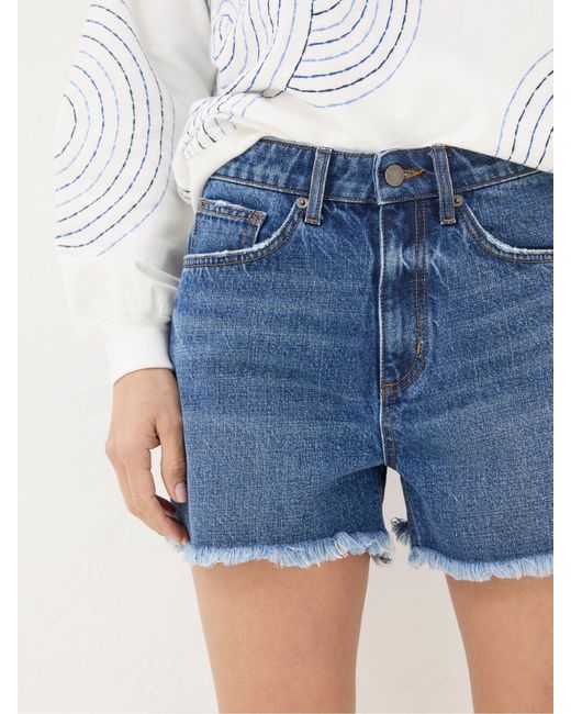 FatFace White Fatface Holywell Denim Cut Off Shorts
