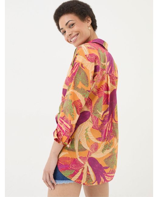 FatFace Red Fatface Carolin Tropical Floral Shirt