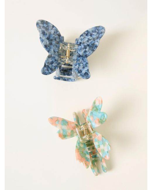 FatFace Blue Fatface 2 Pack Butterfly Dragonfly Claw Clips