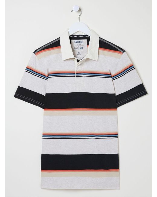 FatFace White Fatface Hastings Stripe Polo Shirt for men