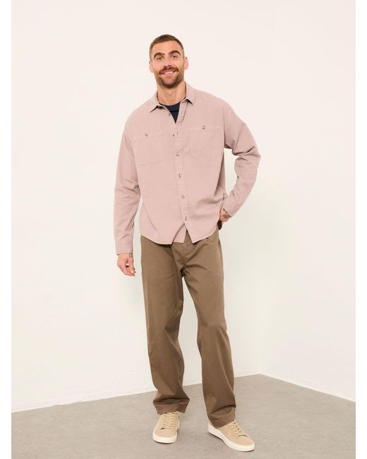 FatFace Natural Fatface Long Sleeve Relaxed Fit Utility Shirt for men