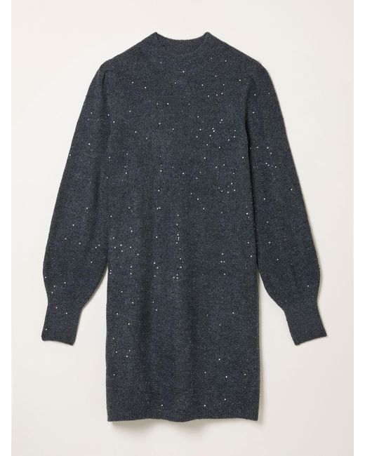 FatFace Gray Fatface Regular Sparkle Knit Mini Dress