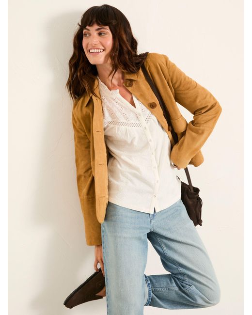 FatFace White Fatface Claire Broderie Top