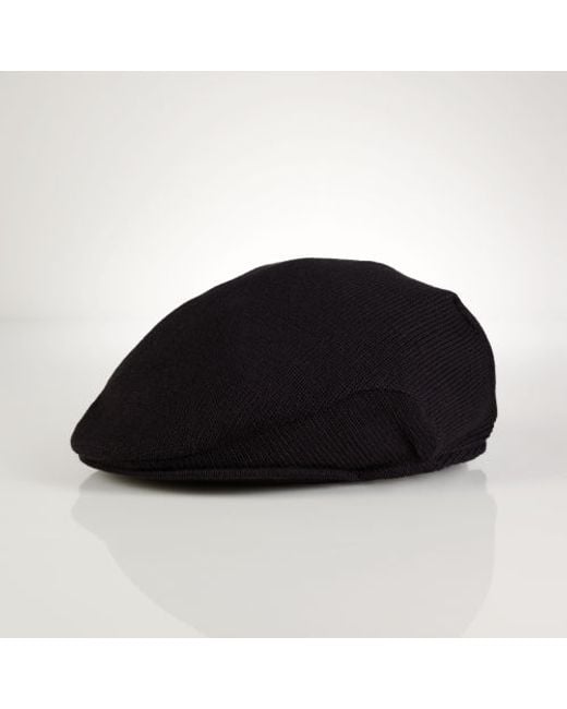 Polo Ralph Lauren Black Knit Driving Cap for men