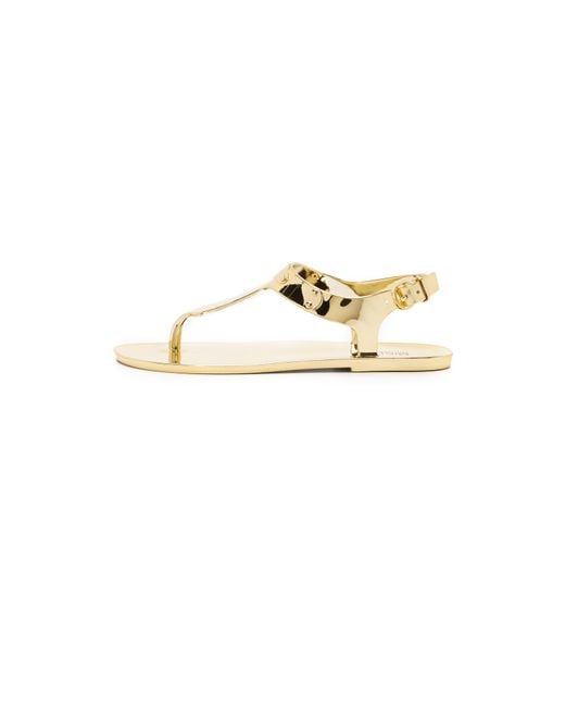 MICHAEL Michael Kors Mk Plate Jelly Sandals - Gold in Metallic | Lyst