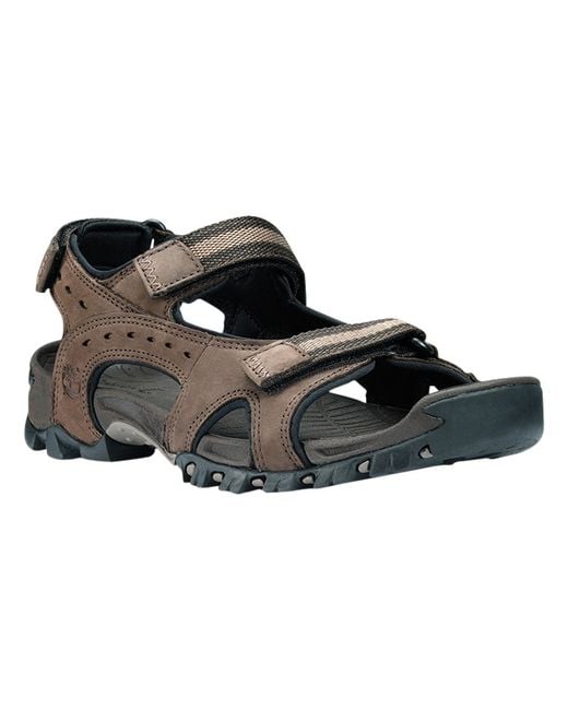 Timberland Brown Wakeby Leather Sandals for men