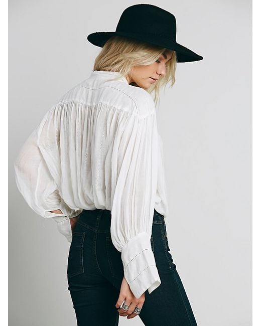 Free People White Fp One Tie Front Blouse
