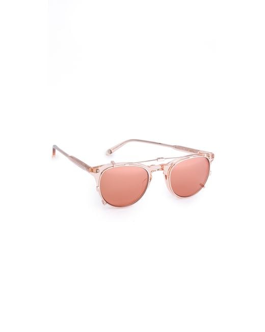 Garrett Leight Milwood Clip Sunglasses Pink Crystal rose Gold Lyst