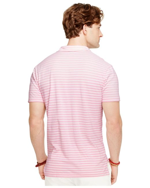 Polo Ralph Lauren Pink Striped Featherweight Polo Shirt for men