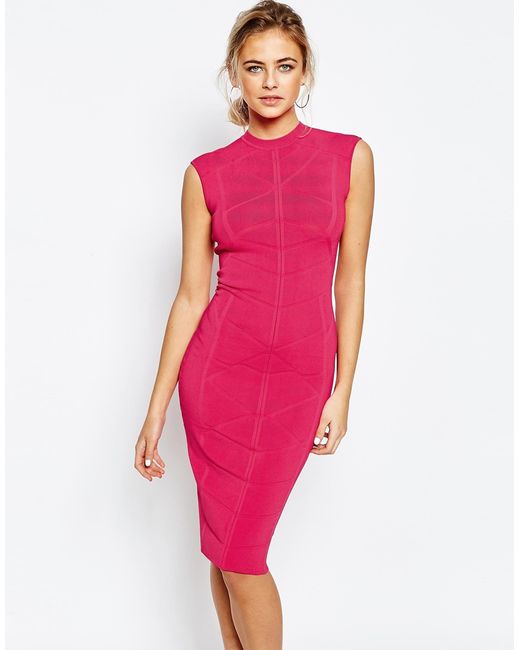 Ted Baker Bodycon Jaquard Knitted Dress in Pink | Lyst Canada