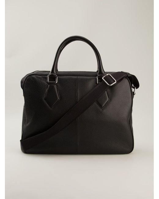 Vivienne Westwood Black Stamped Logo Laptop Bag for men