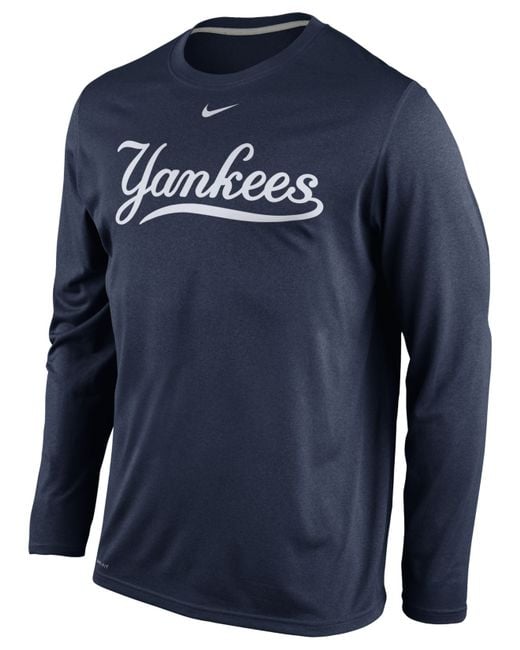 Nike Blue Men's Long-sleeve New York Yankees Legend T-shirt for men