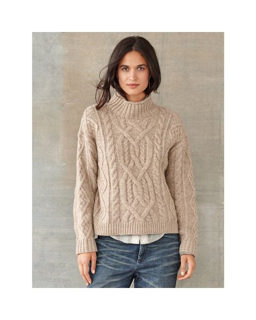 RRL Natural Tessa Cable-knit Wool Sweater