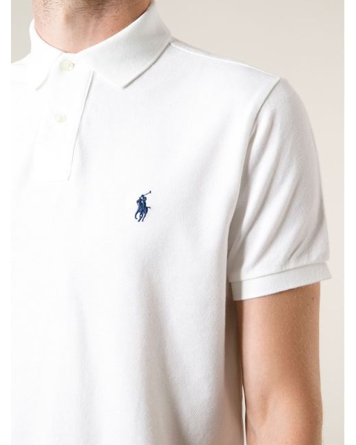 Polo Ralph Lauren White Blue Logo Polo Shirt for men