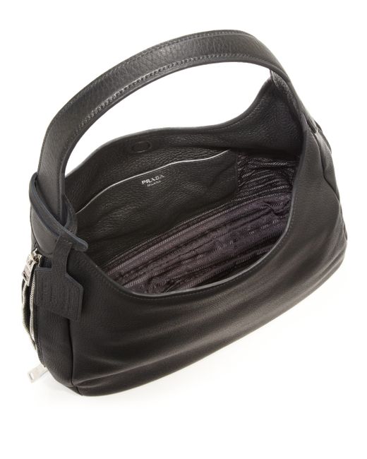 Prada Deerskin Hobo Bag in Black | Lyst