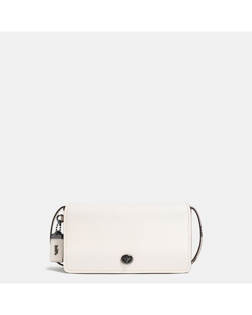 COACH White Dinky Crossbody In Colorblock Python