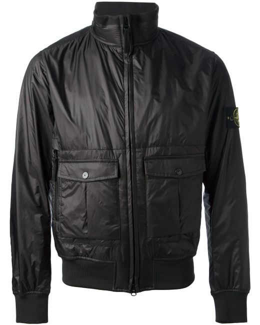 Stone Island Black Bomber Jacket for men