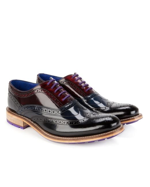 Ted Baker Blue High Shine Multi Colour Brogue for men