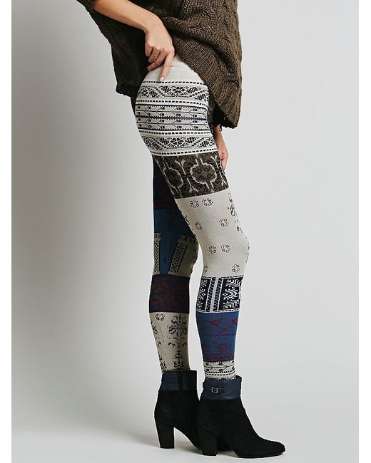 Womens Patchwork Sweater Legging | Lyst
