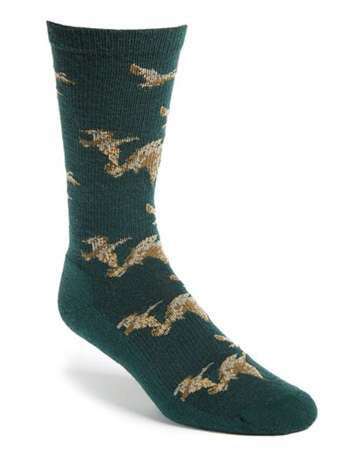 Woolrich Green 'heritage Duck' Merino Wool Blend Socks for Men Lyst