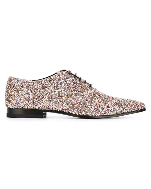 Saint Laurent Multicolor Glitter Embellished Oxford Shoes for men