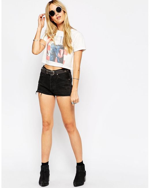 ASOS White Cropped T-shirt With Bruce Springsteen Print