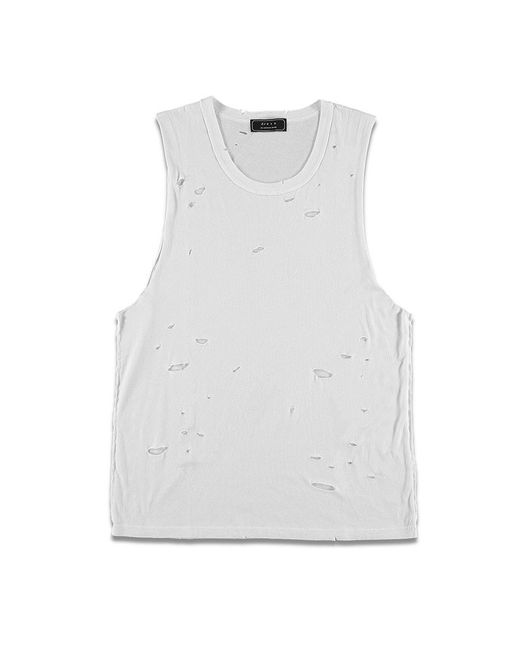Forever 21 Distressed Muscle Tee in Cream (Natural) for Men | Lyst