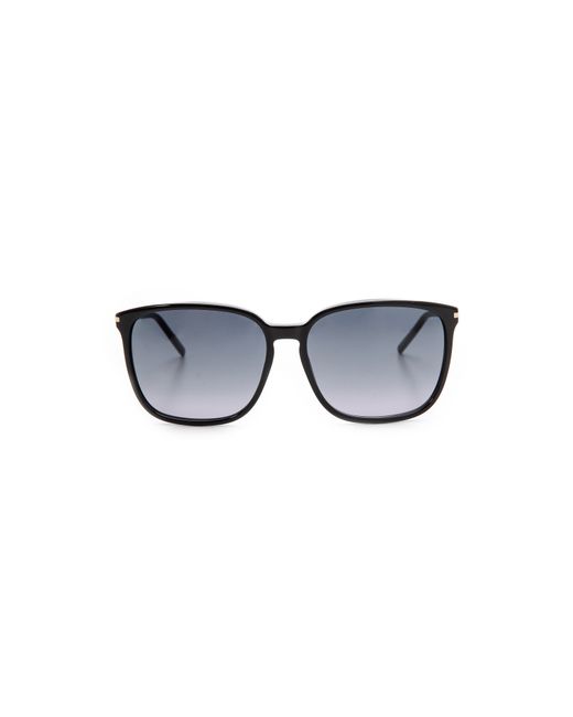 Saint Laurent Black Slim Square Sunglasses - White/Brown Gradient